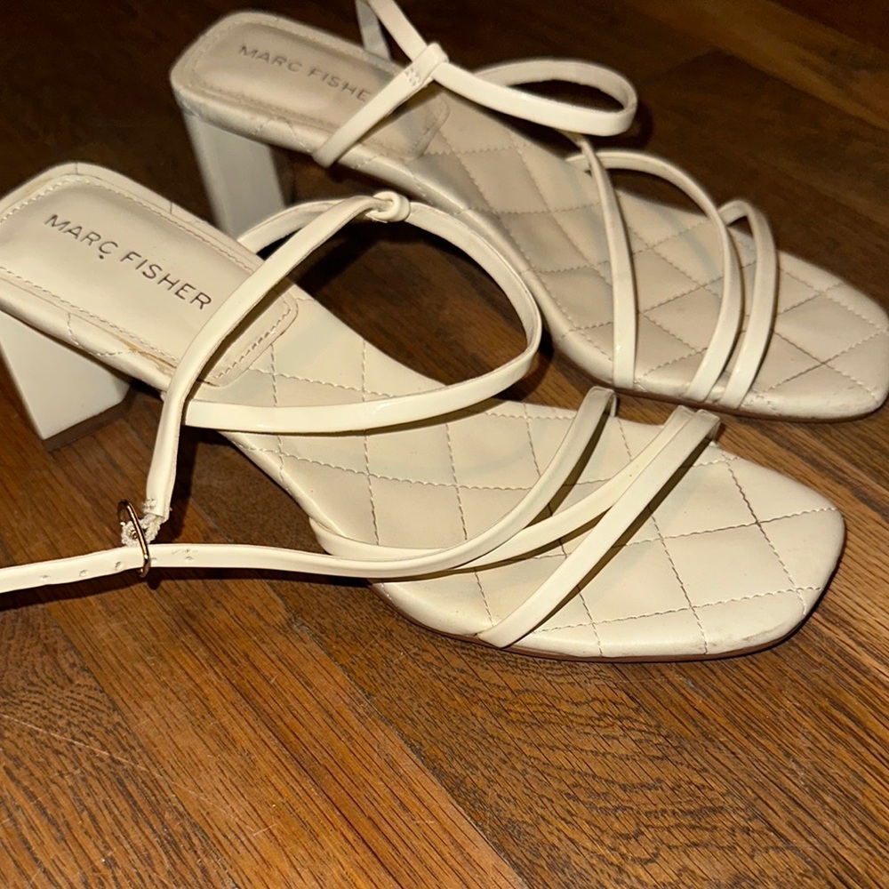 Marc Fisher Women's White Strappy Sandals